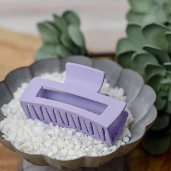 Rachel Matte Hair Clips Lilac Purple - Picture 1 of 5